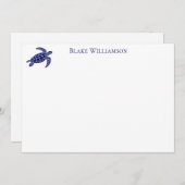 DIY Colors Sea Turtle #6NF Blue Mitteilungskarte (Vorne/Hinten)