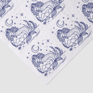 DIY Colors Sinnlich Mermaid auf Rocks Moon #2 Blue Seidenpapier