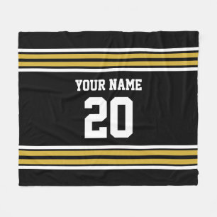 DIY Colors Team Jersey Stripes Black Gold SV Fleecedecke