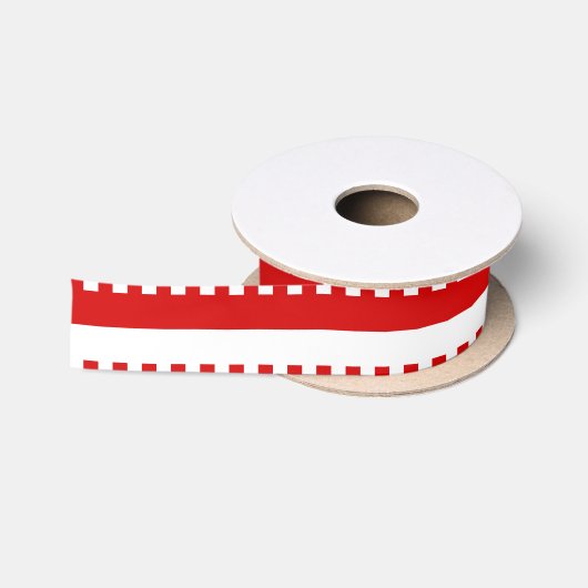 DIY Colors Two Stripes White Red, Rectorder Satinband (Spule)