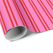 DIY Colors Uneven Stripes SV Hot Pink Red Geschenkpapier (Rolleneckpunkt)