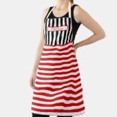 DIY Colors Vertical Horizontal Stripe Red White Bk Schürze (InSitu)