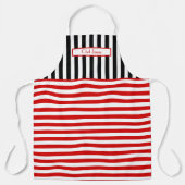 DIY Colors Vertical Horizontal Stripe Red White Bk Schürze (Vorderseite)
