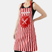 DIY Colors Vertical Strip Red White Crossed Whisk Schürze (InSitu)