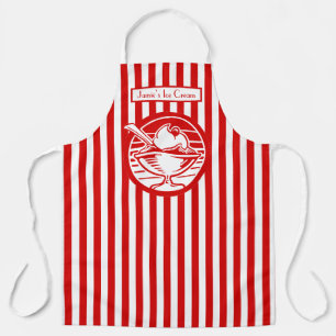 DIY Colors Vertical Strip Red White Ice Creme Schürze