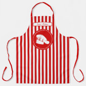 DIY Colors Vertical Stripe Red White Chef Hat Schürze (Vorderseite)
