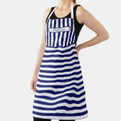 DIY Colors Vertikal Horizontal Stripe Blau Weiß Schürze (InSitu)