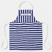 DIY Colors Vertikal Horizontal Stripe Blau Weiß Schürze (Vorderseite)