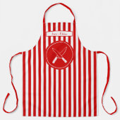 DIY Colors Vertikales Strip Rotes Weißes Kreuz Mes Schürze (Vorderseite)