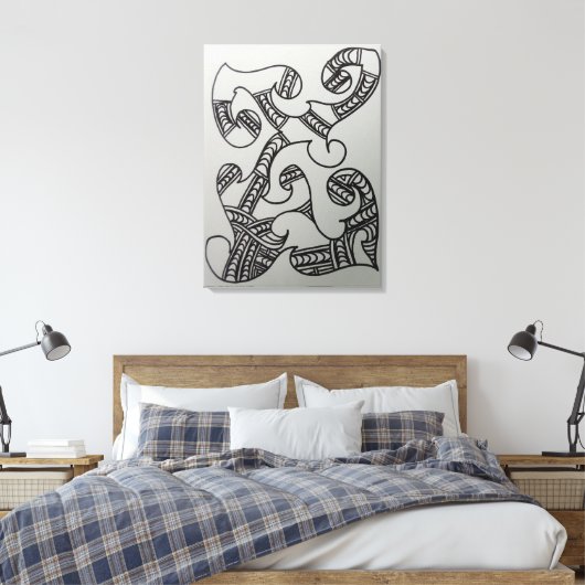 DIY Colour It Yourself Maori Motif Leinwanddruck (Insitu (Schlafzimmer))