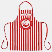 DIY Colrs Vertical Stripe Red White Croissant Wine Schürze (Vorderseite)