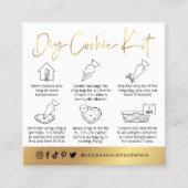 DIY Cookie Decorating Guide White & Gold Script Quadratische Visitenkarte (Vorderseite)