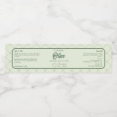 DIY Cosmetic Jar Wrap-Around Label in Retro Green Wasserflaschenetikett (Einzelnes Label)