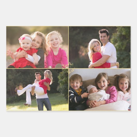 DIY Create Custom Wedday Weihnachtsfest Foto Geschenkpapier Set (Vorderseite)