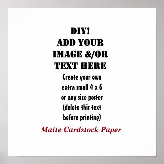 DIY Create your own 12 x 12 Matte Cardstock A9 Poster (Vorne)