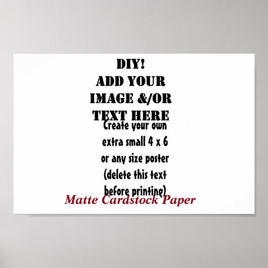 DIY Create your own 12 x 8 Matte Cardstock A8 Poster (Vorne)