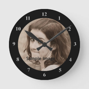 DIY Create Your Own Black   Personalized Photo Runde Wanduhr