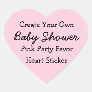 DIY Create your own Pink Baby Shower Favor Sticker