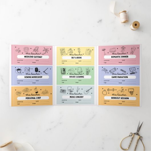 DIY Custom Activity Coupons Trifold Card Dreifach Gefaltete Karte (Innenseite)