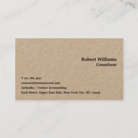 DIY Custom Beruflich Modern Elegante Luxe Kraft Visitenkarte (Vorderseite)