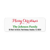 DIY Custom Elegant Frohe Weihnachts-Rücksendeadres (Vorne)