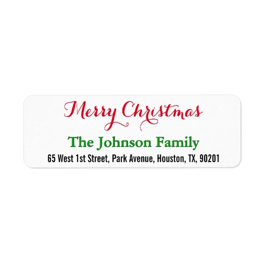 DIY Custom Elegant Frohe Weihnachts-Rücksendeadres (Vorne)