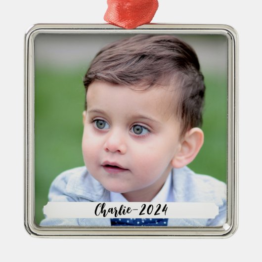 DIY Custom Foto and Text Christmas Metal Ornament (Vorne)