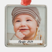 DIY Custom Foto and Text Christmas Ornament Aus Metall (Vorne)