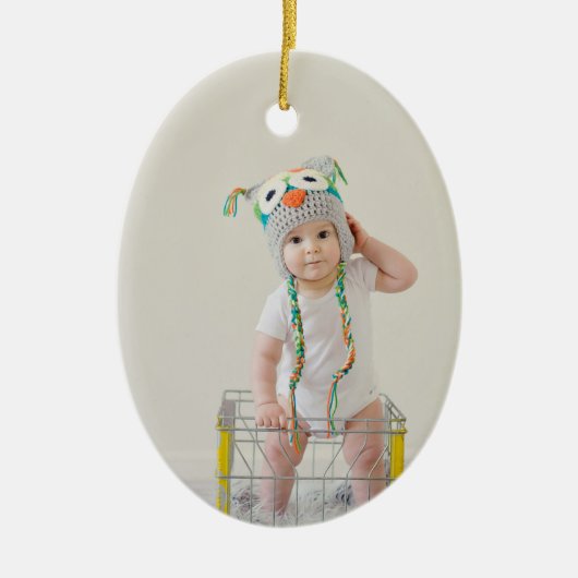 DIY Custom Foto Weihnachten Keramik Ornament (Vorne)