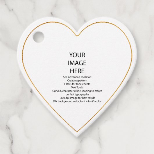DIY Custom Imitats Gold Trim, kleine Herz-Günstig  Geschenkanhänger (Vorderseite)