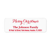 DIY Custom Merry Christmas Elegante Rücksendeadres (Vorne)