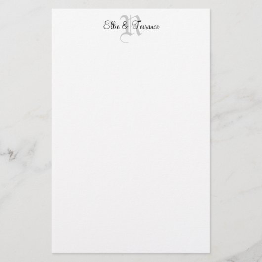 DIY Custom Monogram Stationary Briefpapier (Vorderseite)