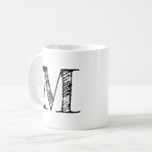 DIY Custom Personalisiert Black Monogram Initial T Kaffeetasse (Vorderseite Links)