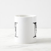 DIY Custom Personalisiert Black Monogram Initial T Kaffeetasse (Mittel)