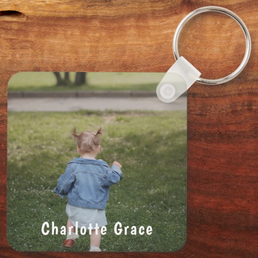 DIY Custom Personalized Photo and Name Schlüsselanhänger (Rückseite)