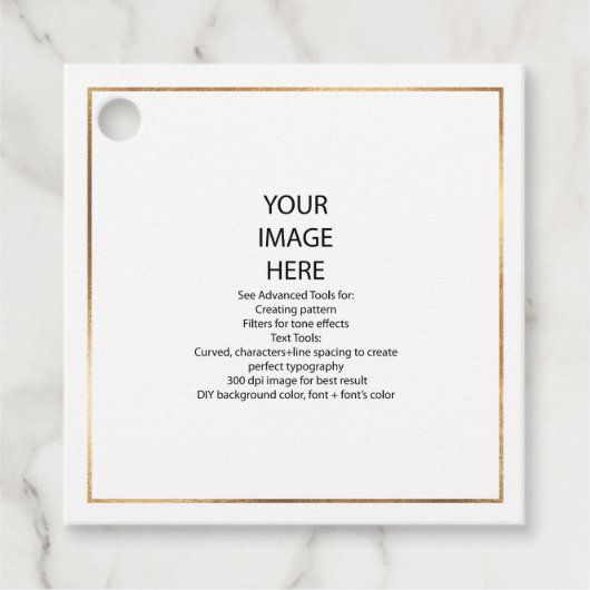 DIY Custom Small Square Imitate Gold Frame Hang Geschenkanhänger (Vorderseite)