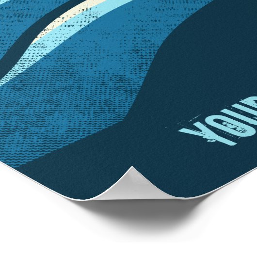 DIY Custom Travel Poster Beach Surfthema (Ecke)