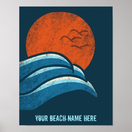 DIY Custom Travel Poster Beach Surfthema (Vorne)