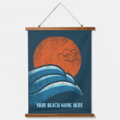 DIY Custom Travel Poster Beach Surfthema Wandteppich Mit Holzrahmen (Vorderseite)