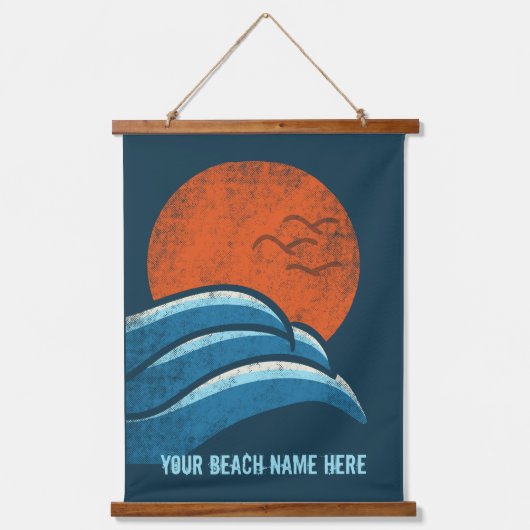 DIY Custom Travel Poster Beach Surfthema Wandteppich Mit Holzrahmen (Vorderseite)
