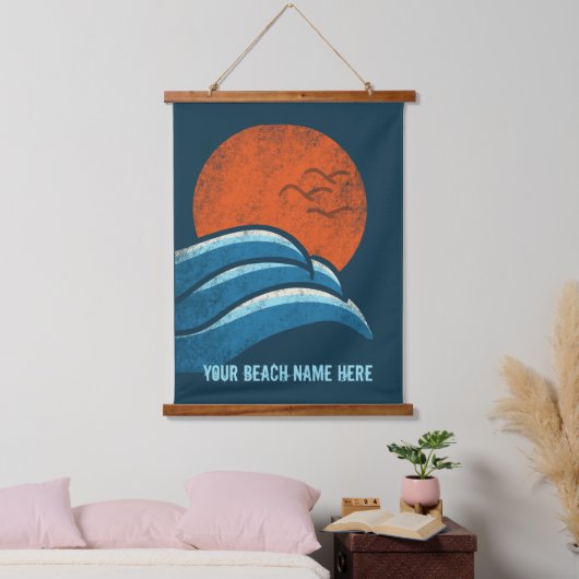 DIY Custom Travel Poster Beach Surfthema Wandteppich Mit Holzrahmen (Schlafzimmer)