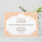 DIY Custom Wedding Einladungen Peach Damask (Stehend Vorderseite)