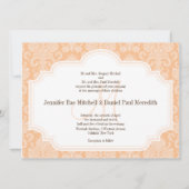 DIY Custom Wedding Einladungen Peach Damask (Vorderseite)