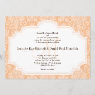 DIY Custom Wedding Einladungen Peach Damask