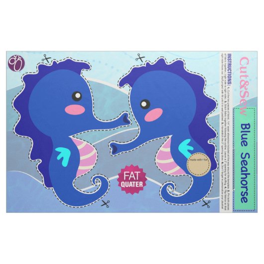 DIY Cut & Seeing: Blaues Seepferd Stoff (Fat Quarter (45,7 x 55,9 cm))
