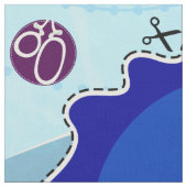 DIY Cut & Seeing: Blaues Seepferd Stoff (Nahaufnahme)