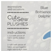 DIY Cut & Sew Plush Blue Bottlenose Dolphin Stoff (Muster)