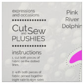 DIY Cut & Sew Plush Pink River Dolphin Stoff (Muster)