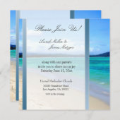 DIY Destination Beach Hochzeitsvorlage Einladung (Vorne/Hinten)