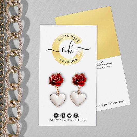 DIY Earring Jewelch Bow Card Imitate Gold Swash Lo Visitenkarte